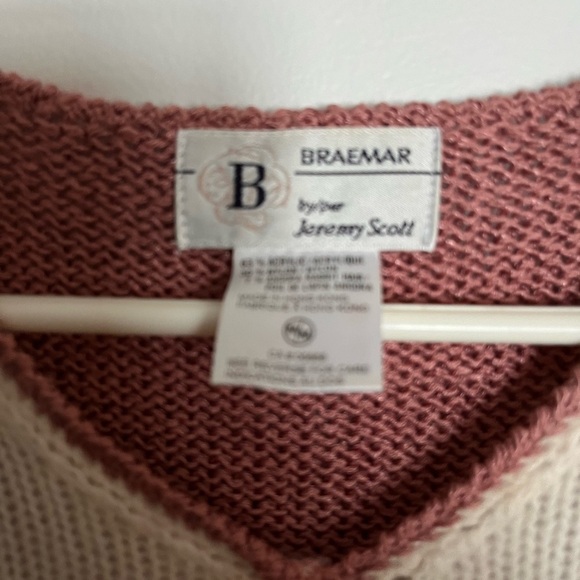 Rare 90s Braemar Jeremy Scott Angora Sweater Puff Shoulder, Pearl Beads Sz M - Picture 7 of 14